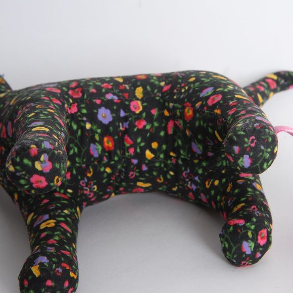 Victoria's Secret - PINK - Black Floral PEACE Collectible Plush Puppy - Picture 11 of 11